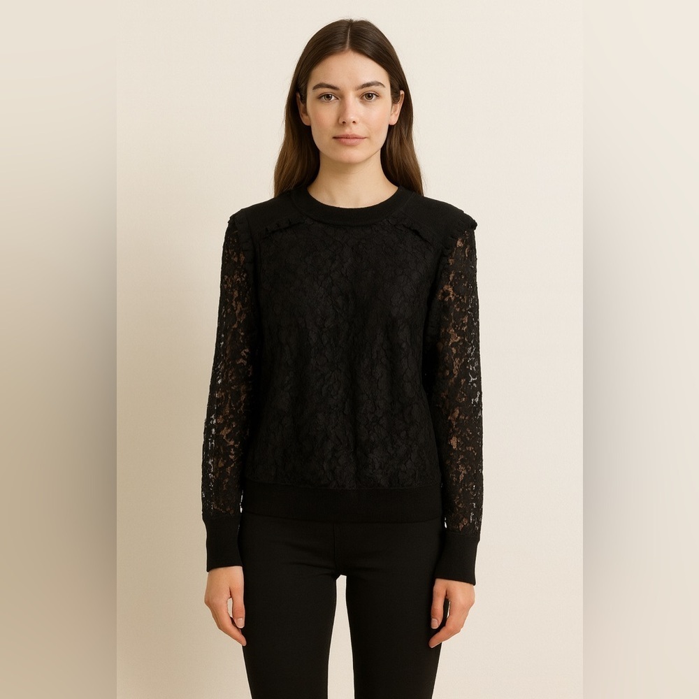 880 Tory Burch Lace Long Sleeve Blouse